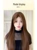 Wig for Women - Long Straight Linen Brown with Lace, Wen Qing Miki Style, Full Head Cover, Fluffy Natural Look