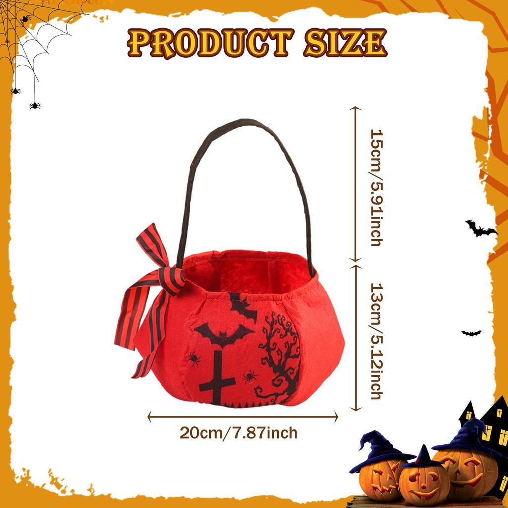 Halloween Trick or Treat Bag Candy Gifts Wrapping Carrying Handbag Reusable Grocery Goody Tote