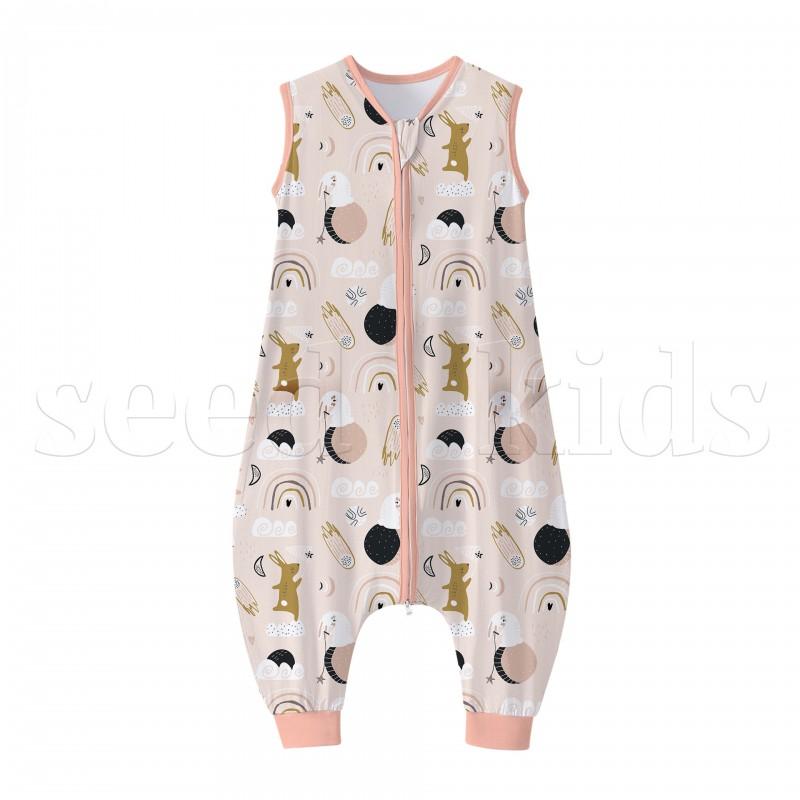 Thin Sleeveless Baby Romper Sleepwear 0.5TOG - Toddler Anti-Kick Blanket Cotton Blend