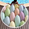 Cartoon Easter Egg Round Beach Towel with Tassels Roundie Yoga Meditation Mat Picnic Rug, Sand Proof Absorbent Circle Swim Towel