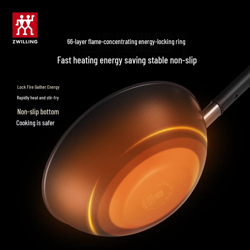 ZWILLING Silver 30cm Titanium Non-Stick Wok