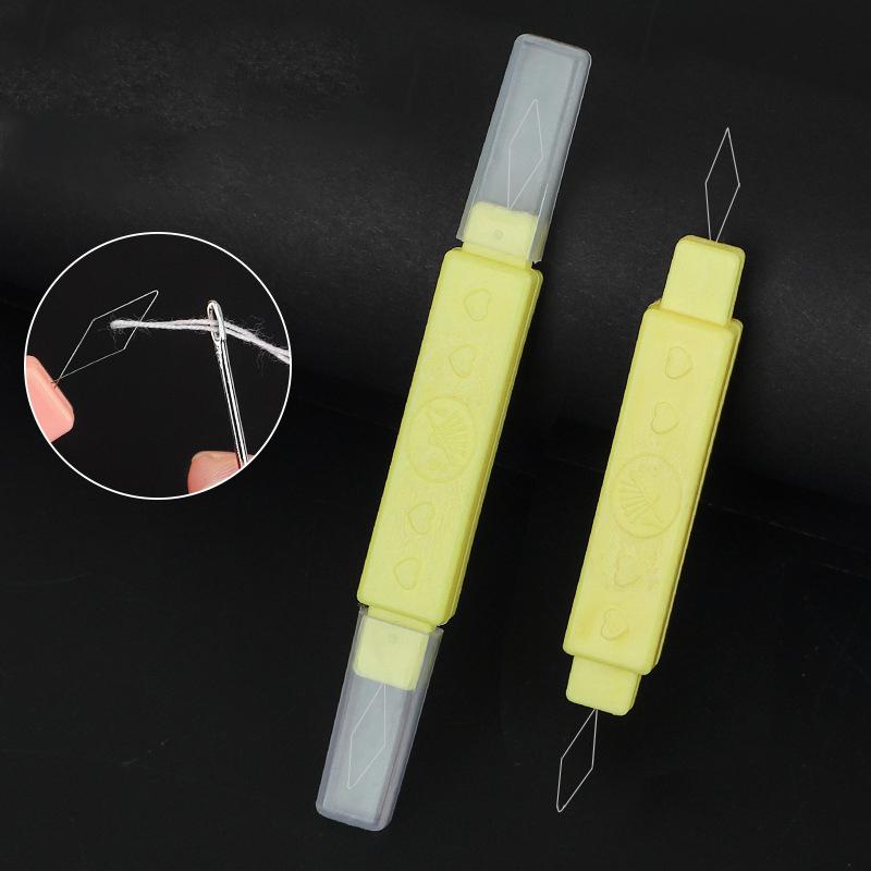 1Pc Home Thread Cutter Double Head With Protective Cover 2-In-1 Sewing Needle Threader Seam Ripper Dual Purpose Sewing Tool