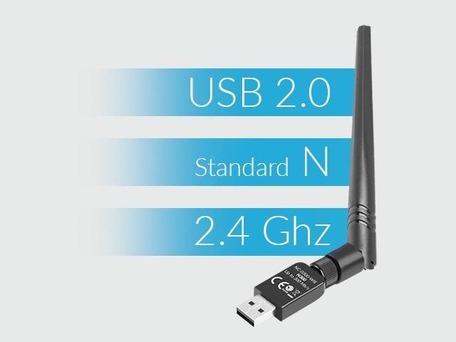 Karta Sieciowa Bezprzewodowa Lanberg USB N300 1 Wewn. Antena + 1 Zewn. Antena