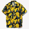 Beach Shirt Loose Single-breasted Hawaii Banana Print Short Sleeves Summer Tops Daily Clothes