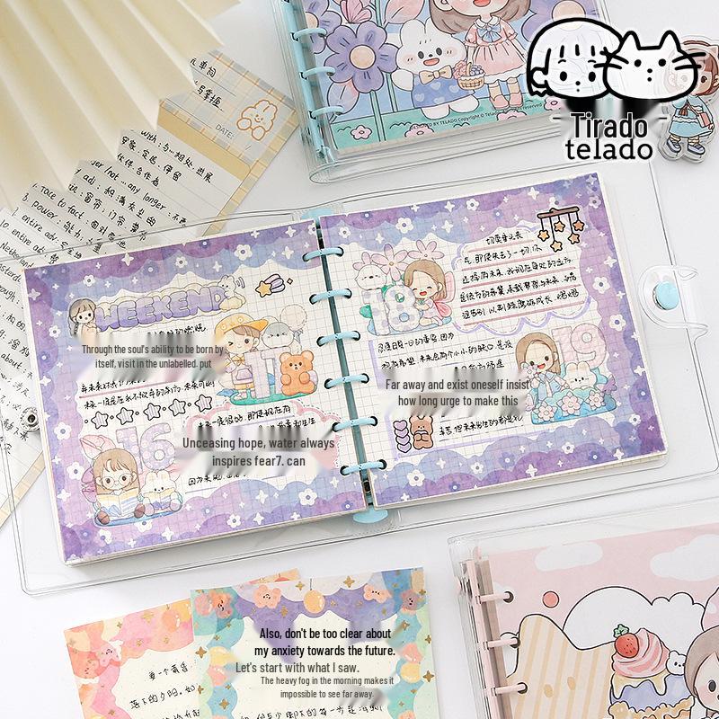 Tirado Abu Detachable Square Loose-Leaf Cute Girly Notebook