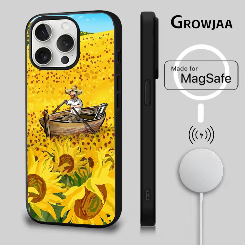 

Van G-Gogh Art Sunflower Phone Case For iPhone 16e,16,15,14,13,12,11,Plus,Pro,Max,Mini Magsafe Magnetic Wireless Charging iPhone12mini