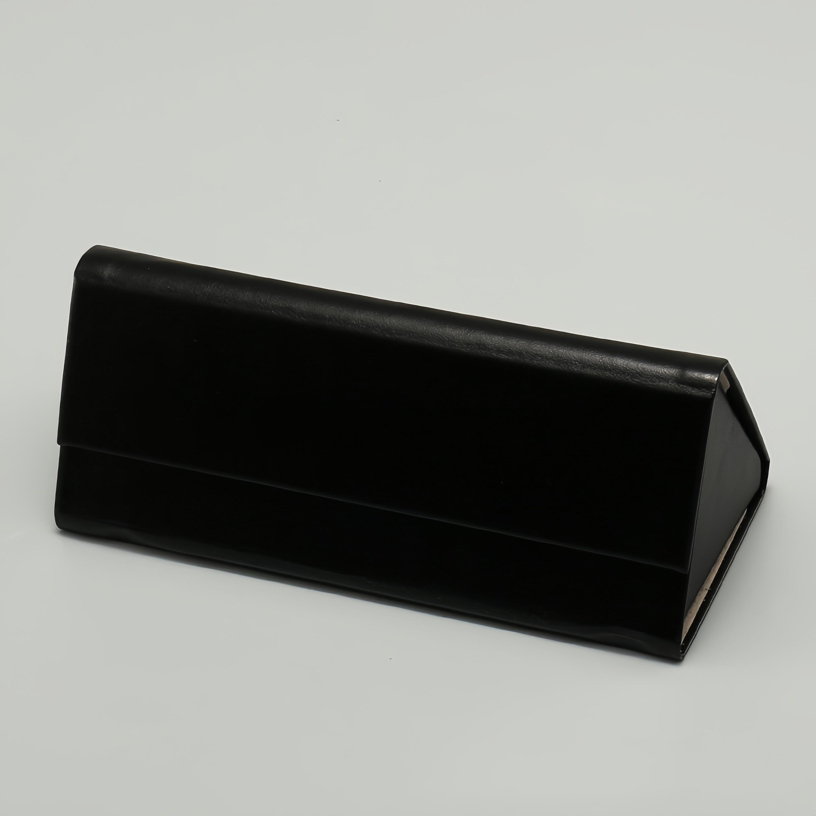 

Fashionable Rectangular Wallet-Style Folding Flip-Top Glasses Case, Pressure-Resistant Portable Sunglasses Case чорний