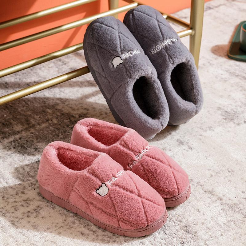 Autumn and winter new cotton slipper bag and indoor household thick-soled warm home non-slip plush cotton shoes