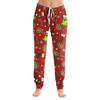 Women's Christmas Print Cuffed Jogger Pants with Pockets Casual Pants