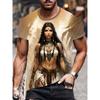 Fashion Men's Crew Neck Short Sleeve 3D Portrait Color Printed Portrait Short Sleeve Crew Neck T-Shirt