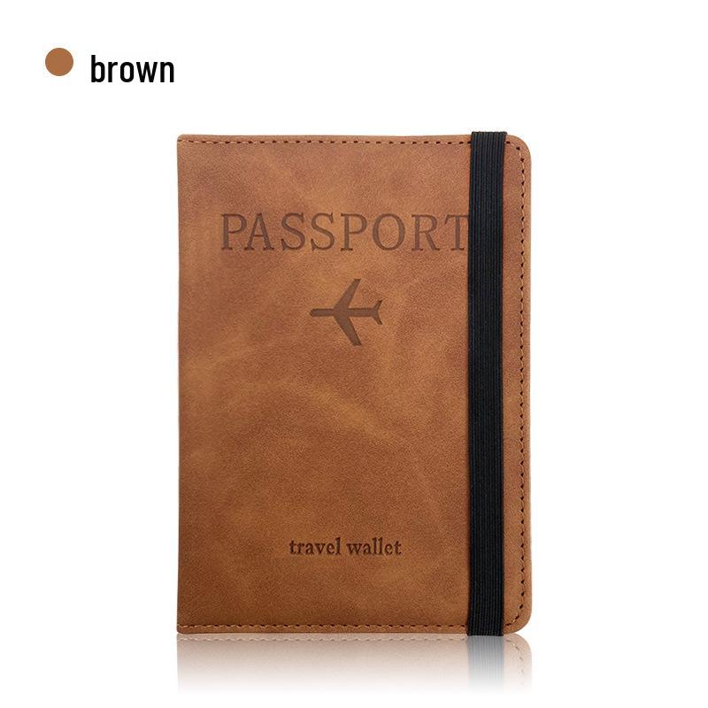PU Leather Multi-Card Passport Holder with Embossed Design