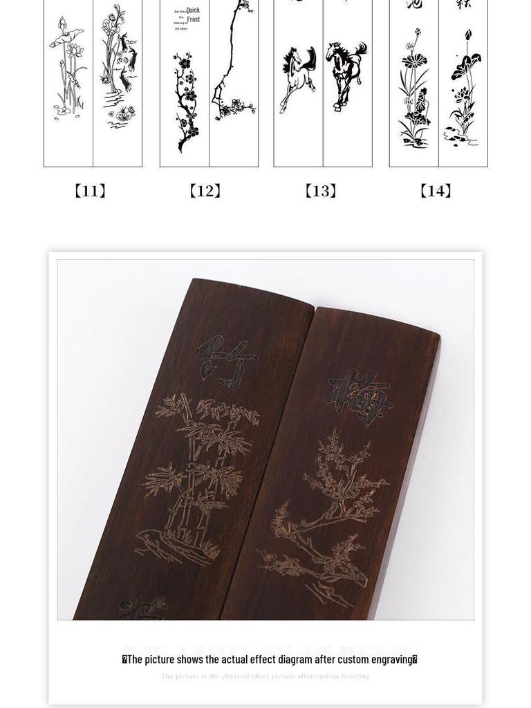 Black Catalpa Wood Ruler and Paperweight for Calligraphy and Book Pressing