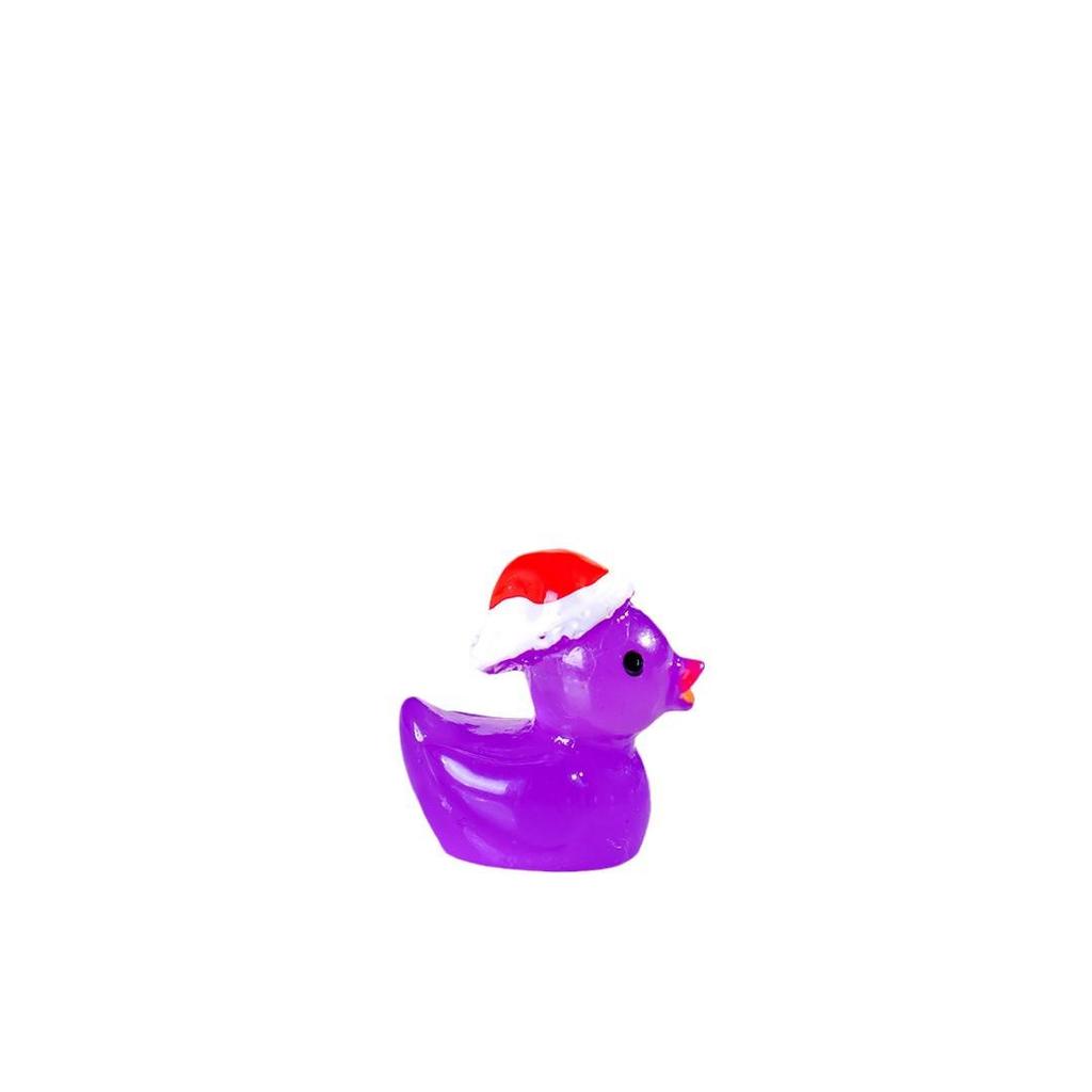 Mini Luminous Christmas Duckling Ornament – Cartoon Resin Decorative Craft