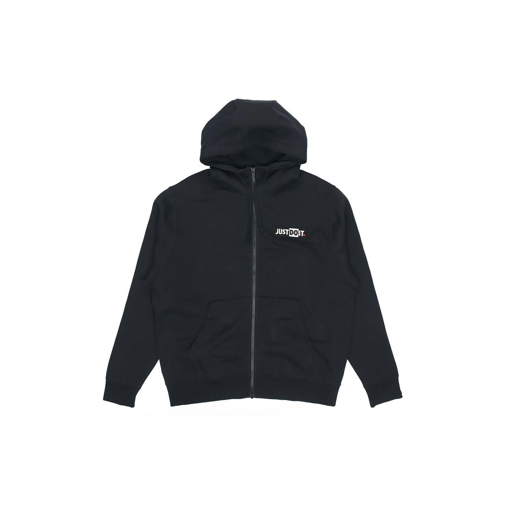 Nike SS20 Logo Hooded Fleece Jacket Men Jackets Black CJ4755-010