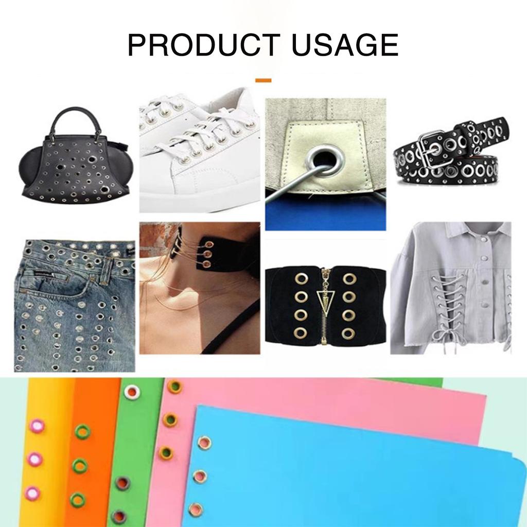 Professional Eyelet Hole Punch Pliers Kit 100 Eyelets Grommet Metal Tool for Fabric Leather Belts Canvas Shoes Punching Tools