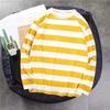 Camiseta de manga larga a rayas clásica de moda para jóvenes, top básico suelto artístico para hombre, estilo casual deportivo de primavera y otoño, top para hombre
