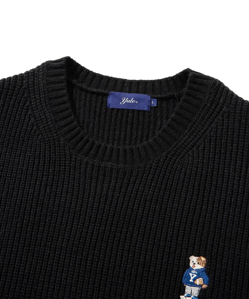 YALE Embroidery Dan 7-Gauge Knit_Black