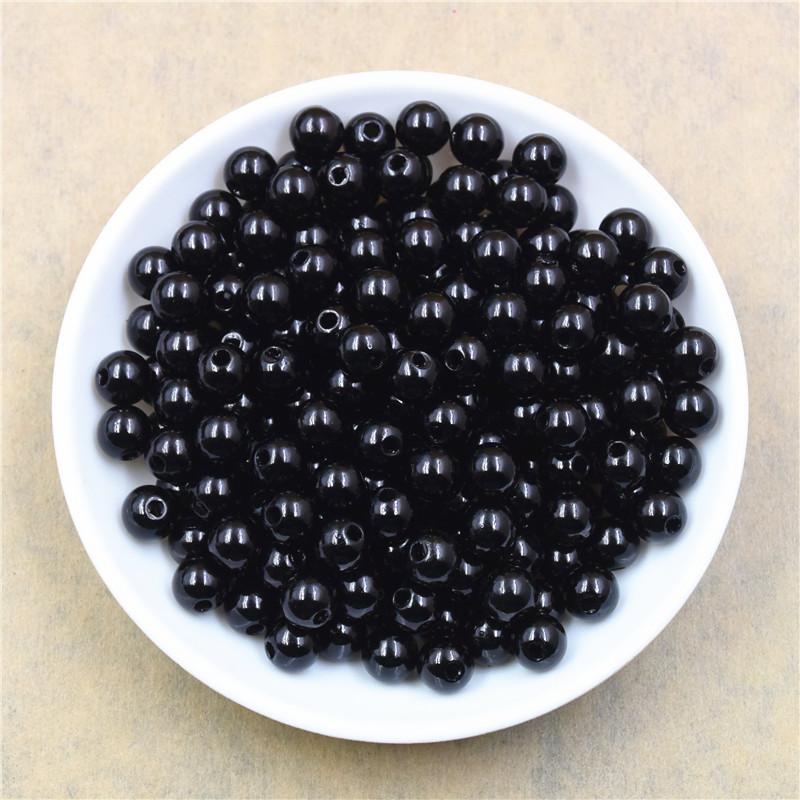 4 6 8 10 12MM mit Loch ABS Imitation Simulierte Perle Lose Perlen Perlen für Schmuckherstellung DIY Zubehör