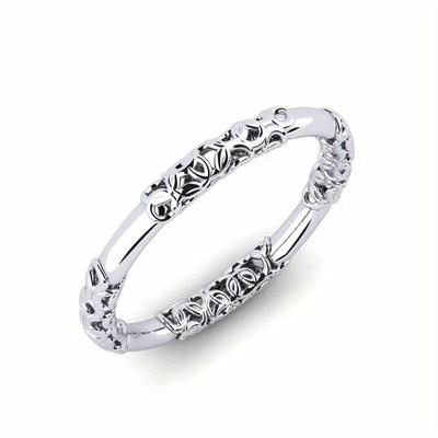 Minimalist Solid Silver Color Metal Rings for Men Women Engagement Jewelry Gift