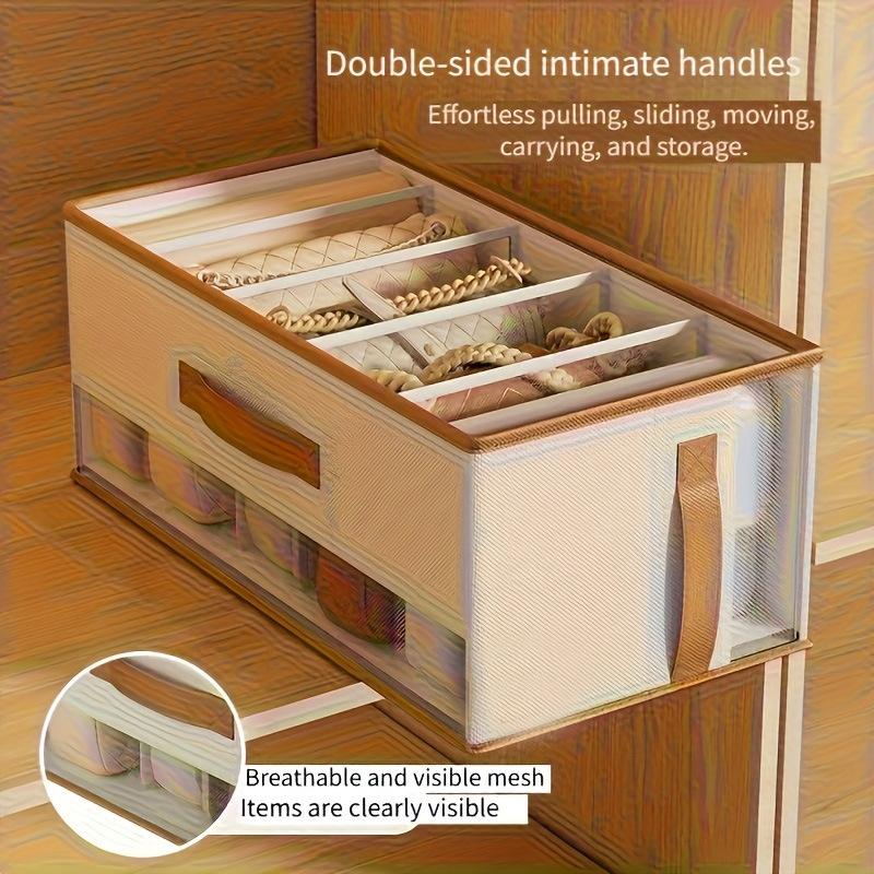 Multi Compartment Storage Box Dust Proof Organizer Bag Pants Closet Storage Container Lidless Wardrobe Organizer Home Storage Bin