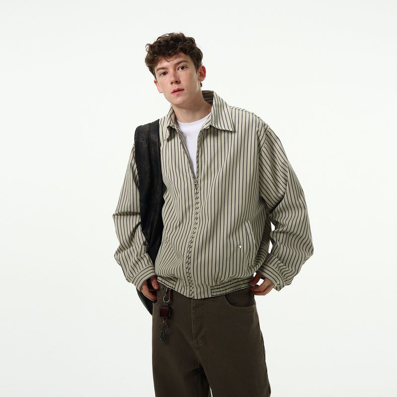 

Madwitch Stylish Zipper Casual Profile Shirt Apricot color 2XL