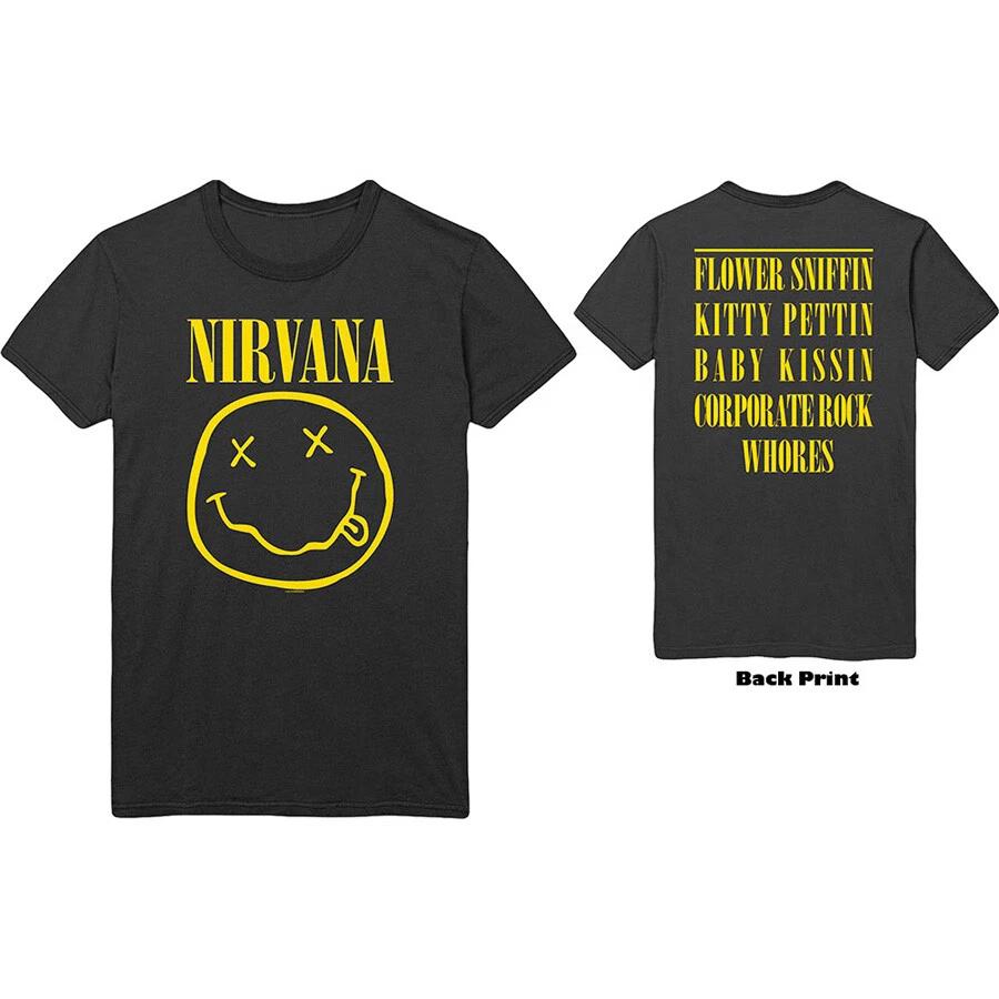 Nirvana-Kurt Cobain-Flower Sniffin - Black t-shirt XXXL