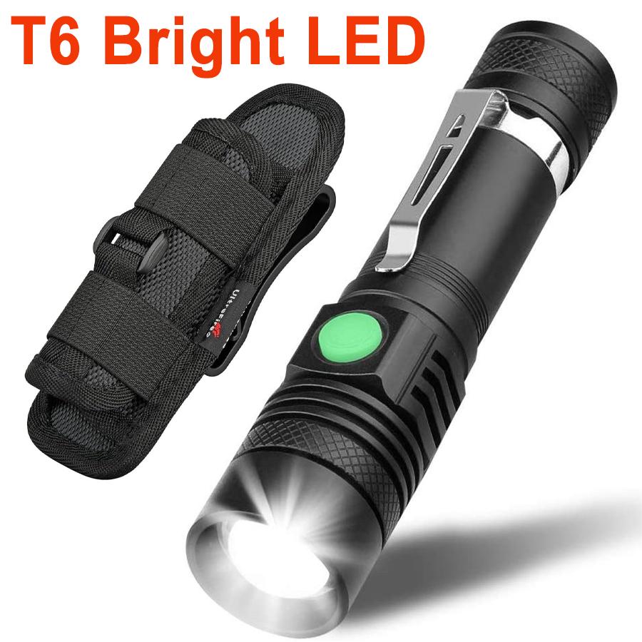 High Power Led Flashlights Zoomable Camping Torch With T6 LED Lamp Bead Waterproof Multi Light Modes Multi Function For Outdoor