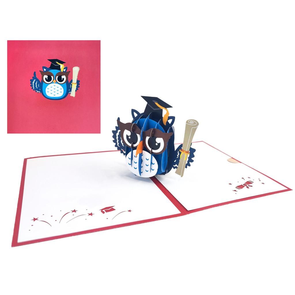 Owl Doctor 3d Pop Up Card Handmade Unique Graduation Gift For Friends