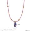 Cylinder Stone Bead Fish Pendant Necklace Colorful Choker Necklace Ocean Style Necklace  Summer