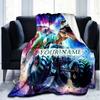 1PC Custom Name Dinosaur Monster Truck Adventure outdooor Flannel blankets Patterns Throw Blanket All-Season Soft Gift for Couch, Bed, Camping gifts