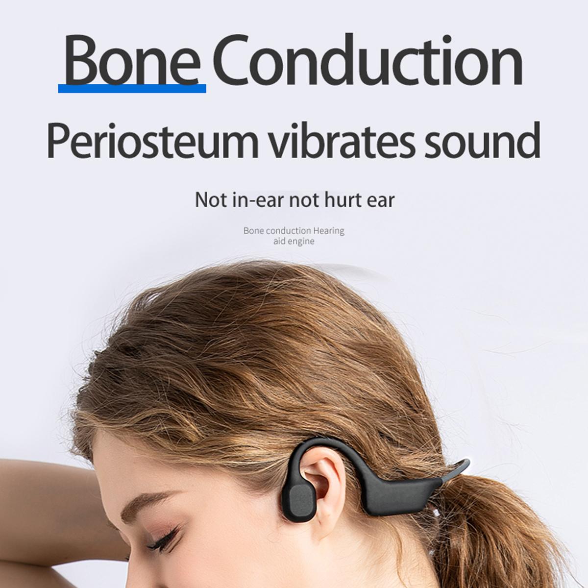 

DG08 Wireless Bluetooth-compatible Bone Conduction Headphones Stereo IPX6 Waterproof Sports Headset Earphone with Microphone A