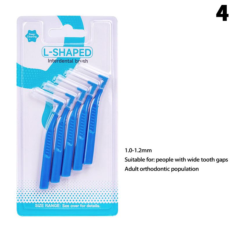 Dental Interdental Brushes Oral Hygiene Flossing Head L/I Shape Tooth Cleaning Tool for Braces Toothpick