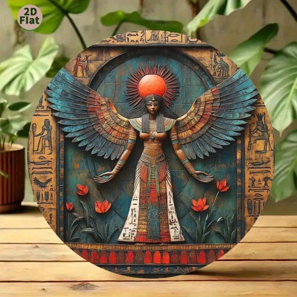 2D Flat Aluminum Wall Art Egyptian Sun God Ra Hieroglyphic Design