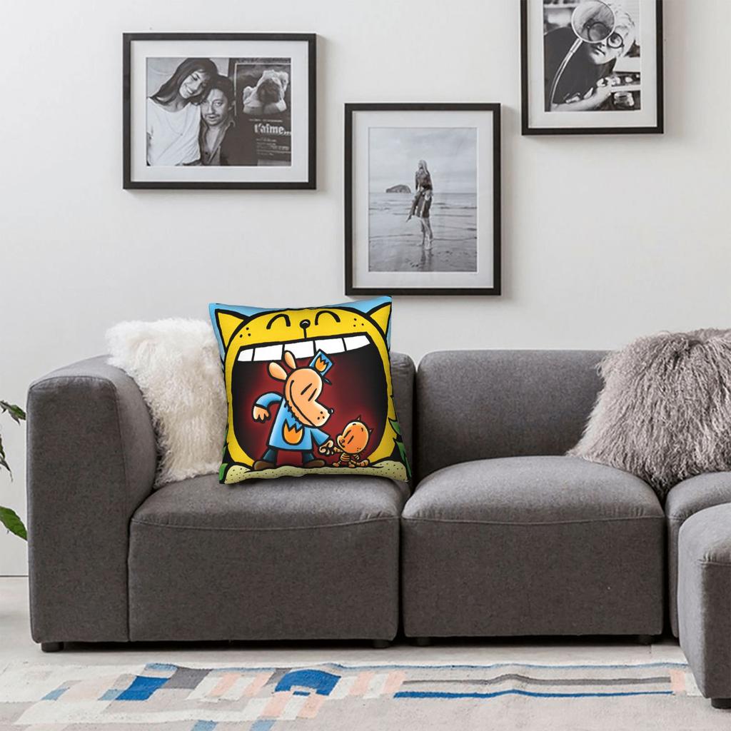 Dog Man Dogman Movie Comic Pillowcase Polyester Cushion Cover Decor Cartoon Throw Pillow Case Cover Home Wholesale 40*40cm