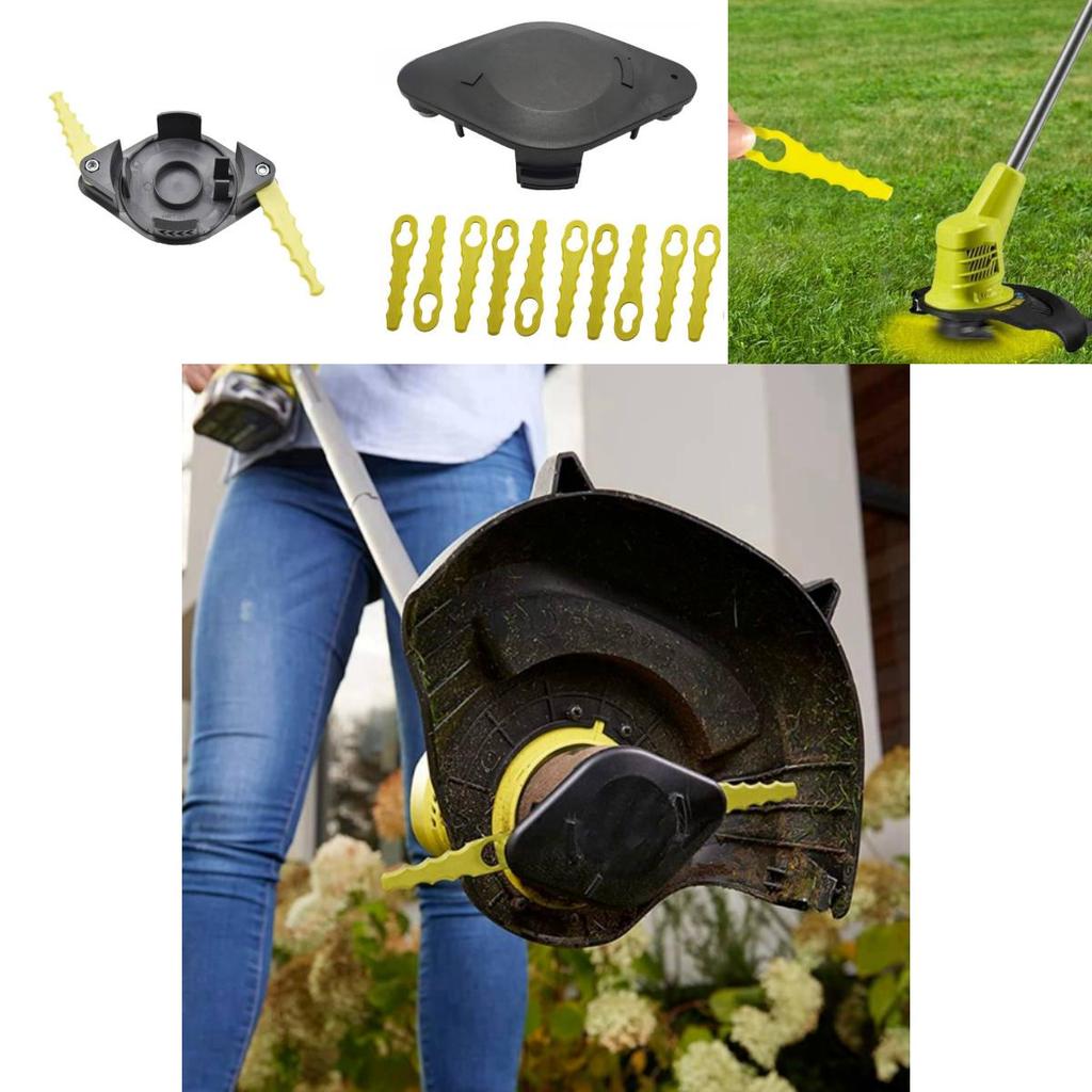 Für Ryobi Rac155 Rasenmäher Teile Set Mit Kunststoffklingen Und Trimmerkopf Für Gartengeräte