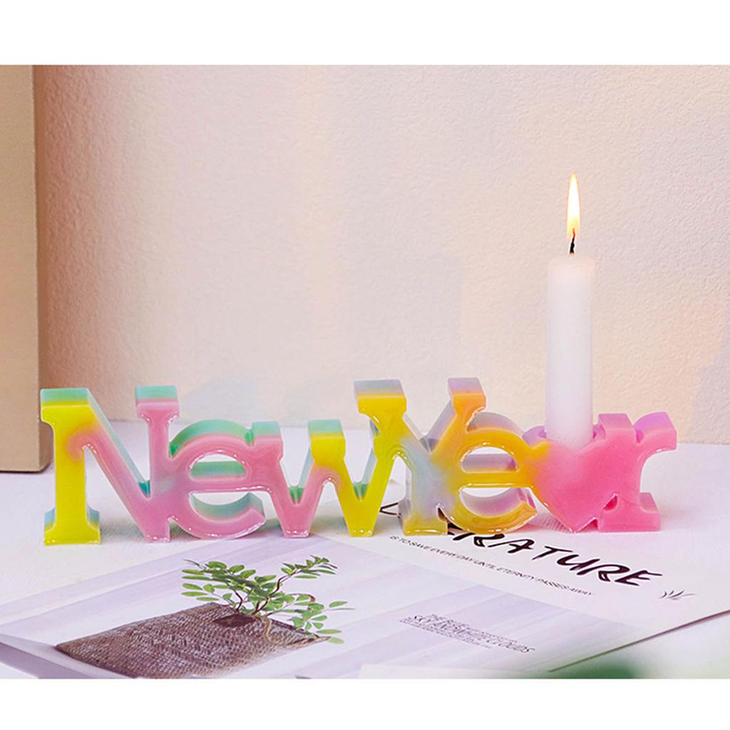 Ljusstake Resinform Kärleksbrev Ljusstake Silikonform Unik Nyår Ljusställ Epoxi Gjutform DIY