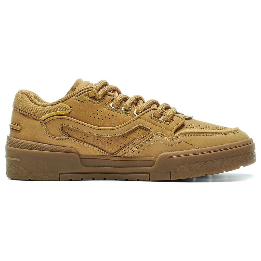 New LiNing 001 BTC Prm Slip Resistant Low Top Skateboard Shoes Men's Yellow Brown AGCT219-4