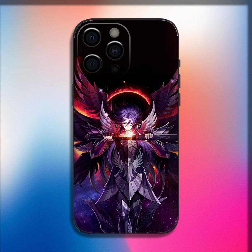 S-Saint Seiya Knights Phone Case For iPhone 16,15,14,13,12,11,Pro,X,XS,Max,XR,Plus,Mini Soft Black Cover