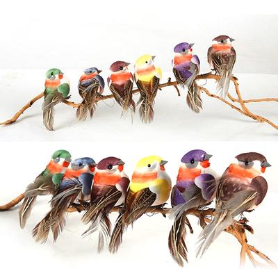 Mini Fake Birds Artificial Feather Foam Doves Wedding Decoration Venue Ornament Bird Model Home Garden Ornament DIY Party Use