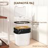 15L Infrared Sensor Trash Can with 2 Opening Modes. Fingerprint-Resistant Surface. Bathroom. White