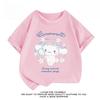 Sanrios 2026 Summer New Design Cinnamoroll Graffiti Cartoon Print Pure Cotton Breathable Childrens ShortSleeved TShirt