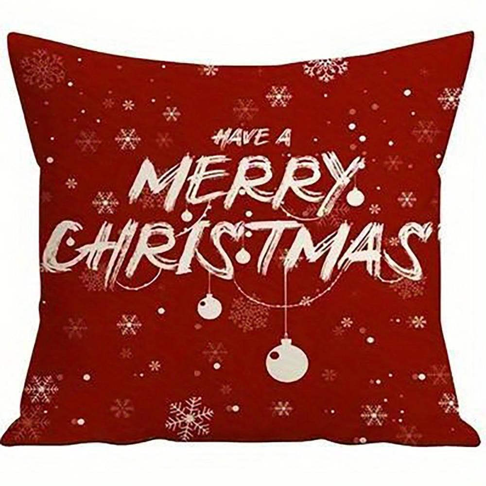 

Christmas Snowflake Pattern Pillowcases: Have a Merry Holly Jolly Christmas Decor Sofa room cushion cover home decoration gift 16x16Inch