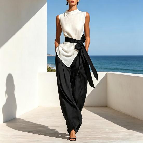 Women's Suits Two Piece Set Breathable Casual Loose Fit Solid Color Outfits for Home Party Office Vacation Daily Wear