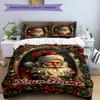 3PC Custom Name Christmas Card Bedding Set Printed Bedding Set Duvet Cover Closure Includes 1 Duvet Cover & 2 Pillowcases for All Seasons Bedroom