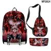 Favored Distinctive Metal Family Anime 3D Design 3pcs/Set Learner Bags Everyday Laptop Everyday Backpack Sling Carry Tote Pencil Pouch