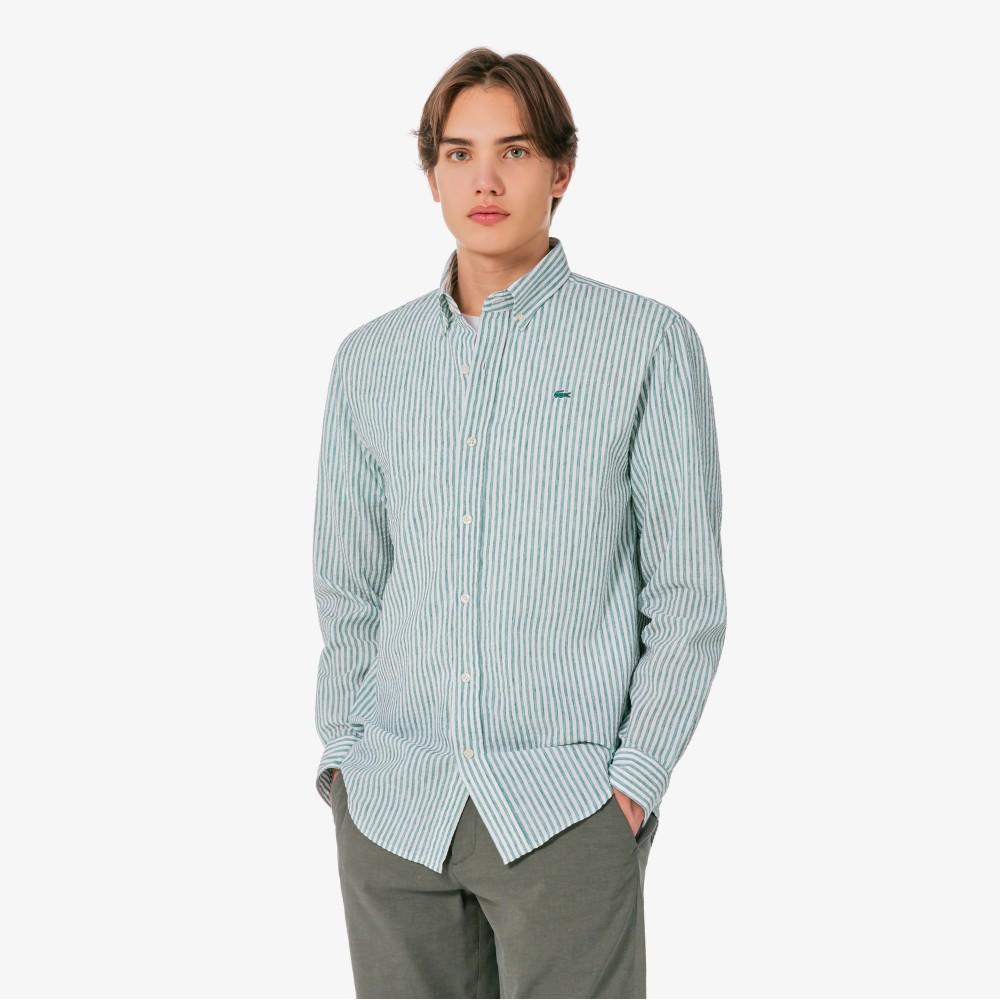 Lacoste Men's Linen Blend Stripe Shirt CH838E-56G132