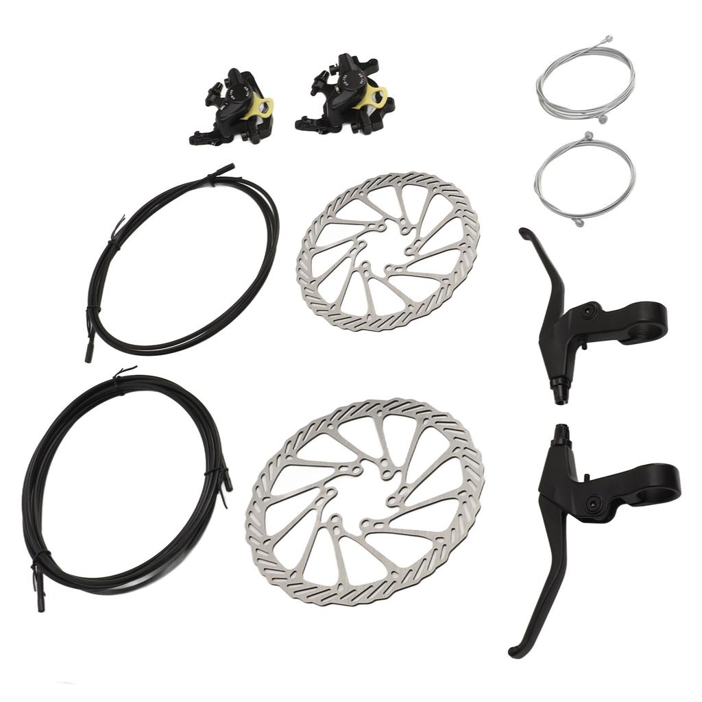 Fahrrad-Scheibenbremsen-Set mit Bremshebelrotor, vorne und hinten, Bremssattel, Aluminiumlegierung, starke Bremskraft