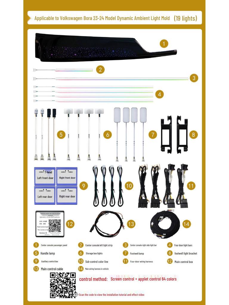 Volkswagen Bora 18-25 Model 64-Color Ambient Interior Light