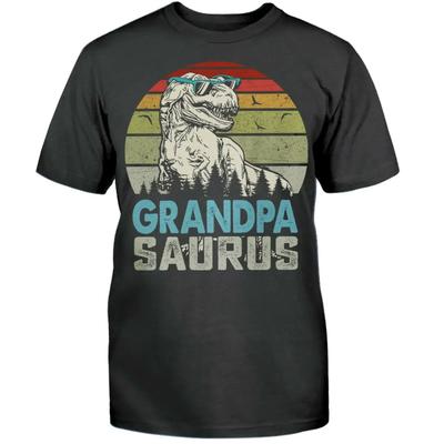 Vintage Dziadek Saurus TRex Dinozaur Prezent dla Dziadka Koszulka Letnia Bawełniana Okrągły Dekolt Krótki Rękaw Męska Koszulka Nowa S3XL