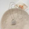 Vintage Niche Hand Woven Copper Bead Bag Shaped Long Sweater Necklace